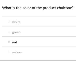 Solved What is the color of the product chalcone? white | Chegg.com