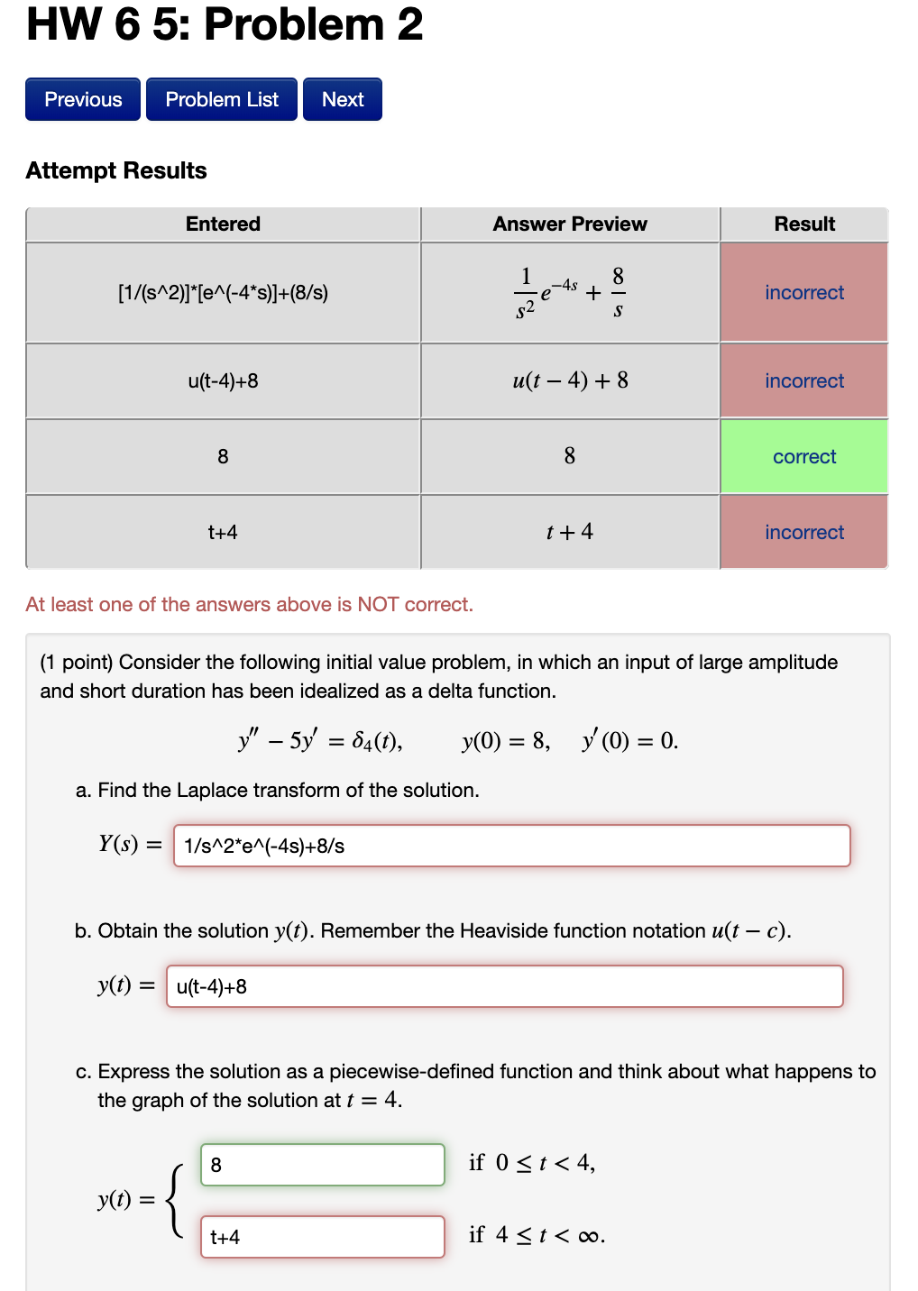 Solved HW 6 5: Problem 2 Previous Problem List Next Attempt | Chegg.com