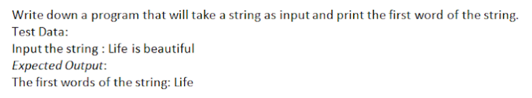 Solved Write down a program that will take a string as input | Chegg.com