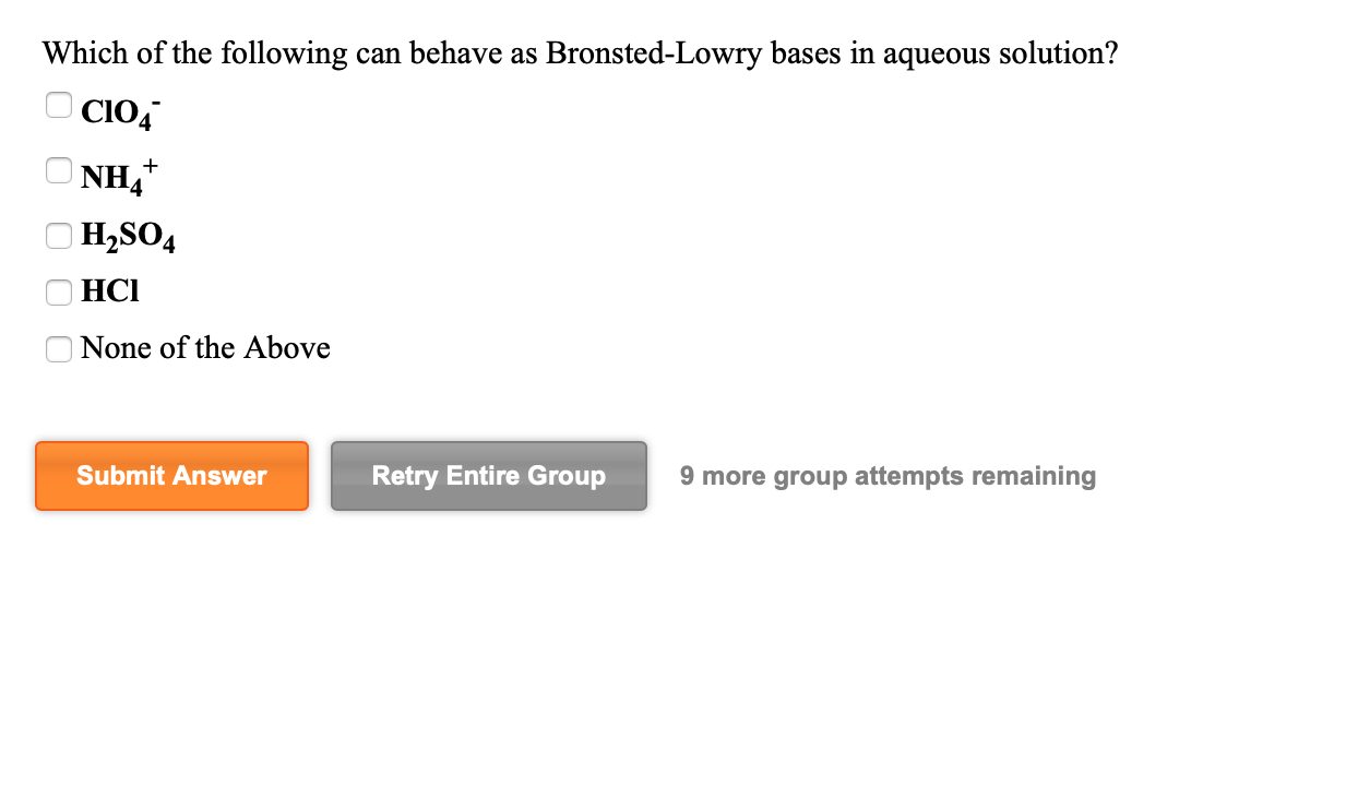 Solved Which Of The Following Can Behave As Bronsted-Lowry | Chegg.com