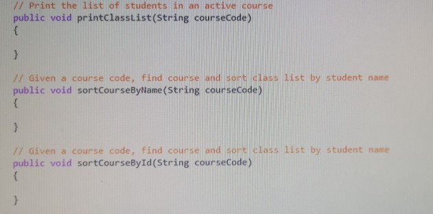public class Course private String code; private | Chegg.com