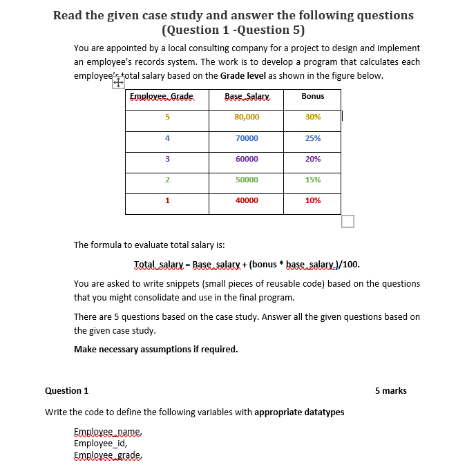 Solved Read the given case study and answer the following | Chegg.com