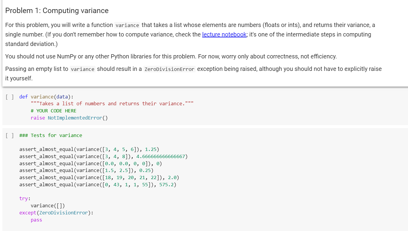 Solved Problem 1: Computing Variance For This Problem, You | Chegg.com