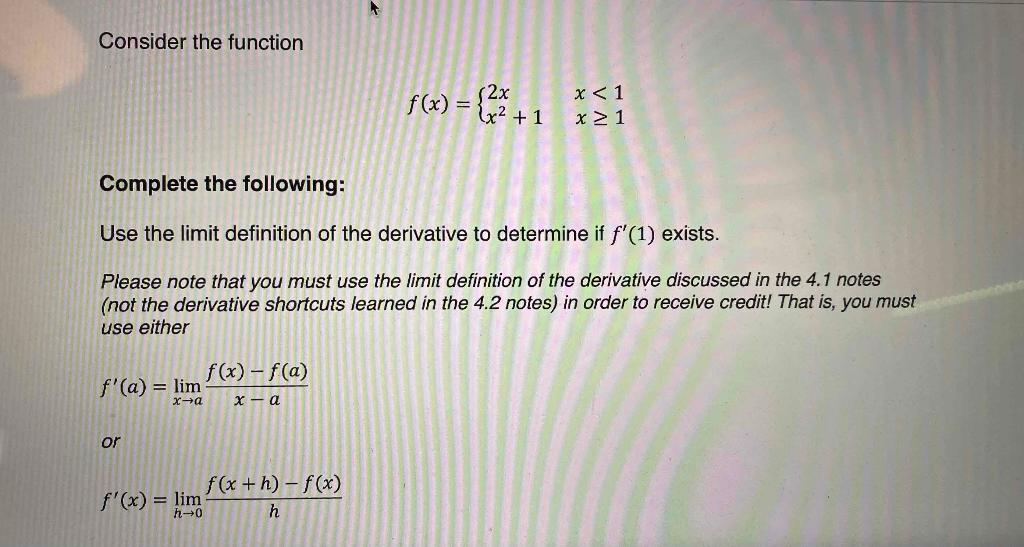 Solved Consider the function f(x) = { 1 + 1 (2x X