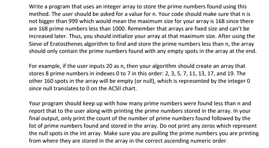 Solved Write a program that uses an integer array to store | Chegg.com