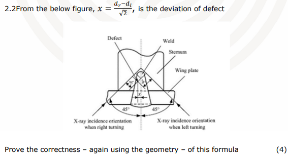 Solved 2.2From the below figure, x=2dr−dl, is the deviation | Chegg.com