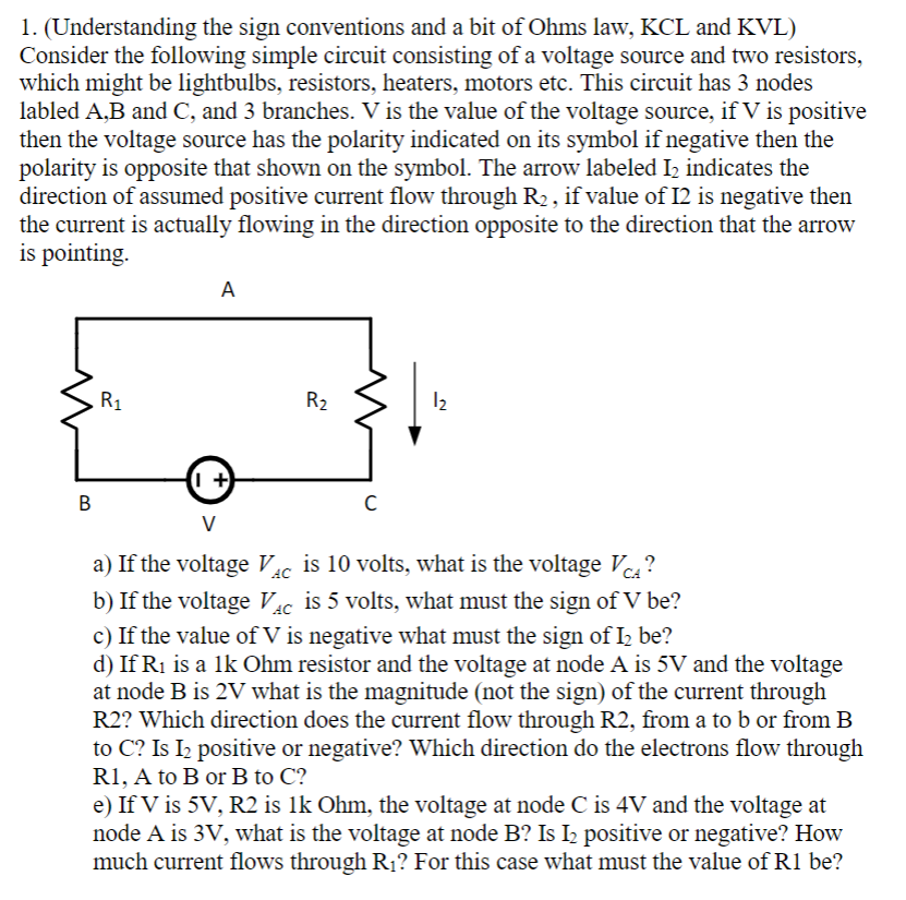 Solved 1. (understanding The Sign Conventions And A Bit Of 