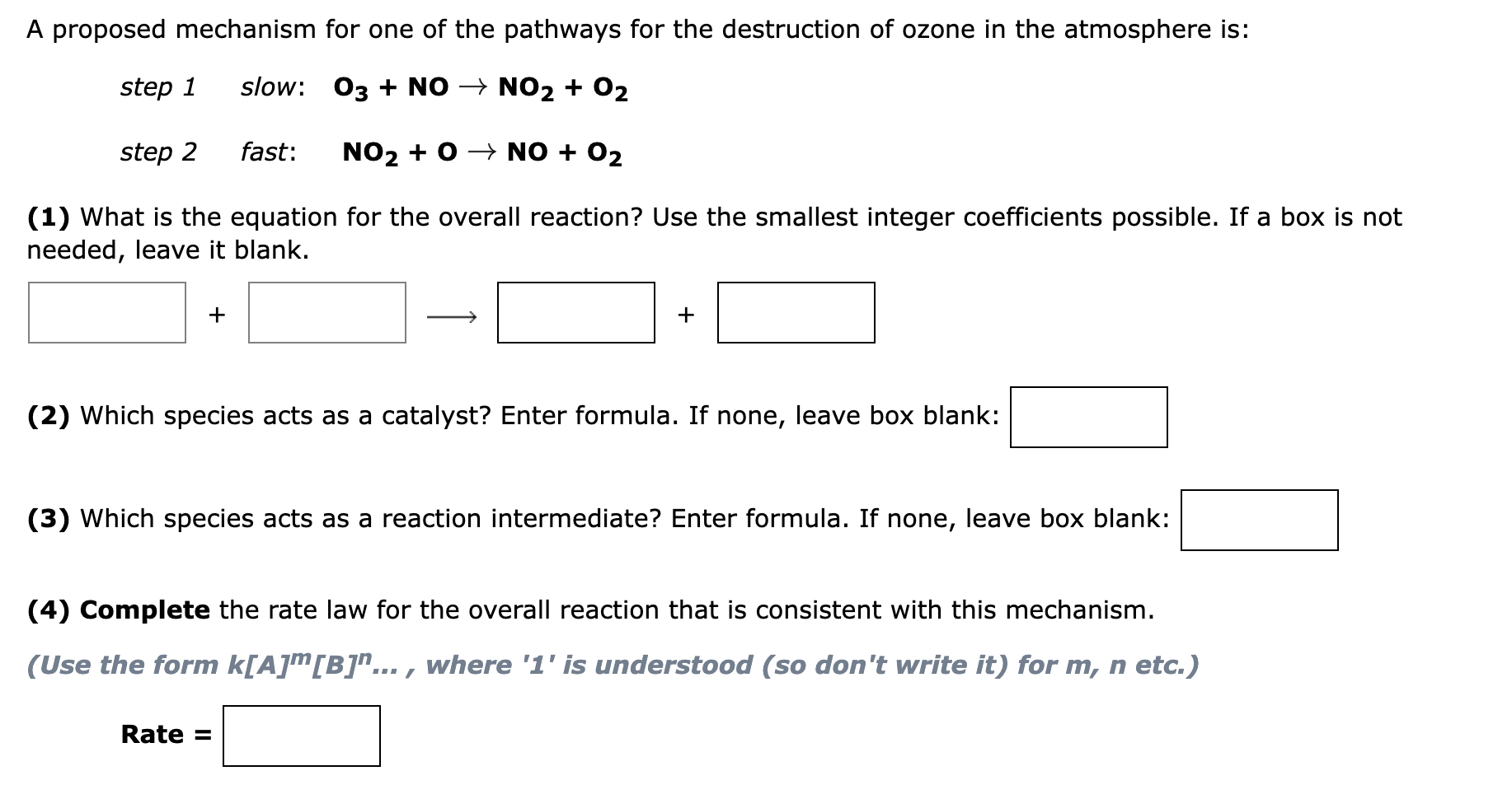 Solved A proposed mechanism for one of the pathways for the | Chegg.com