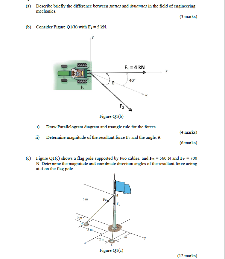Solved (a) Describe briefly the difference between statics | Chegg.com