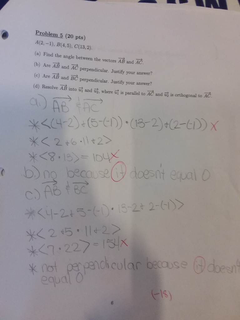 Solved Problem 5 (20 Pts) A(2, -1), B(4,5), C(13,2). (a) | Chegg.com