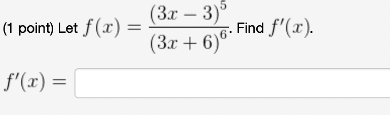 Solved 1 ﻿point ﻿let F X 3x 3 5 3x 6 6 ﻿find F X