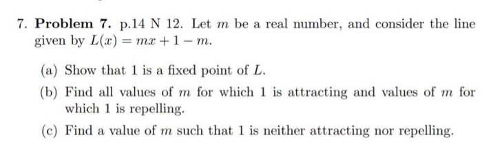 Solved 7. Problem 7. p.14 N 12. Let m be a real number, and | Chegg.com
