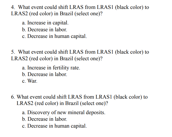 Solved Use the following information to answer questions 4