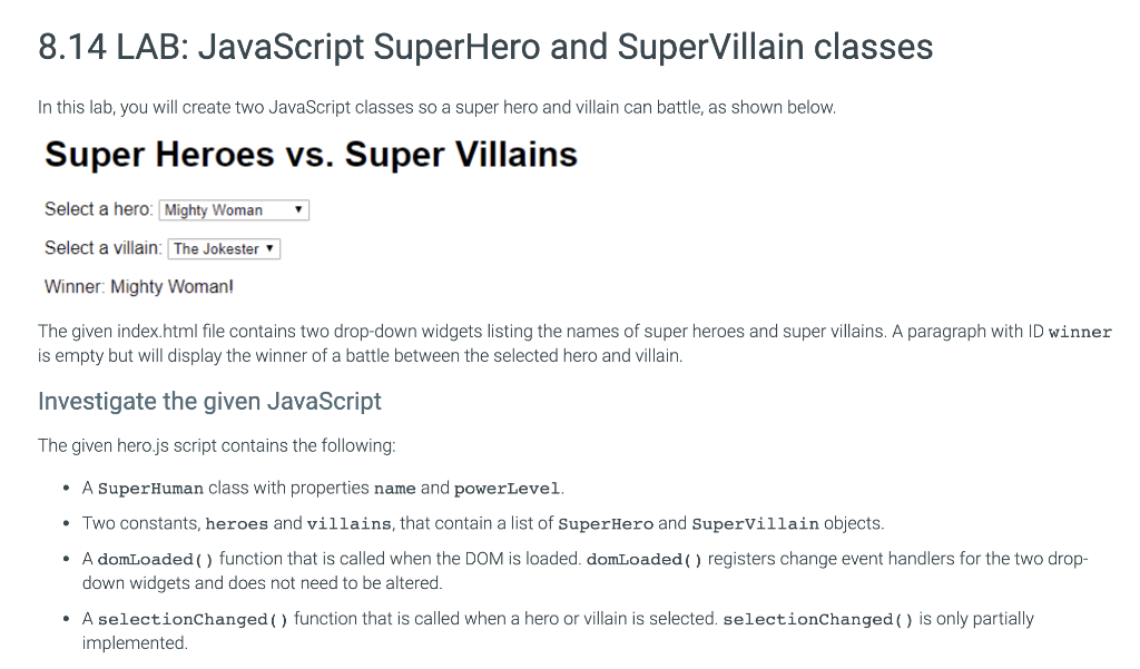 Solved ALL YOU HAVE TO DO IS FILL IN THE hero.js AT THE