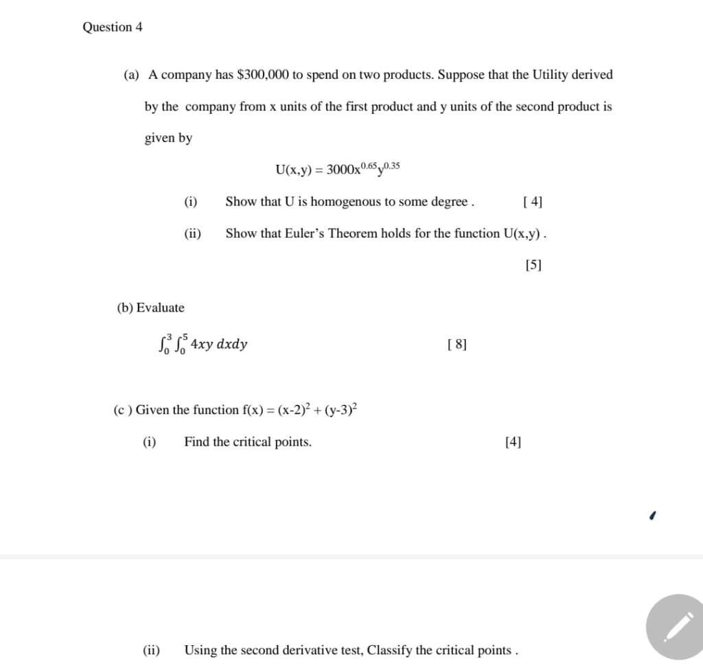 Solved Question 4 (a) A Company Has $300,000 To Spend On Two | Chegg.com