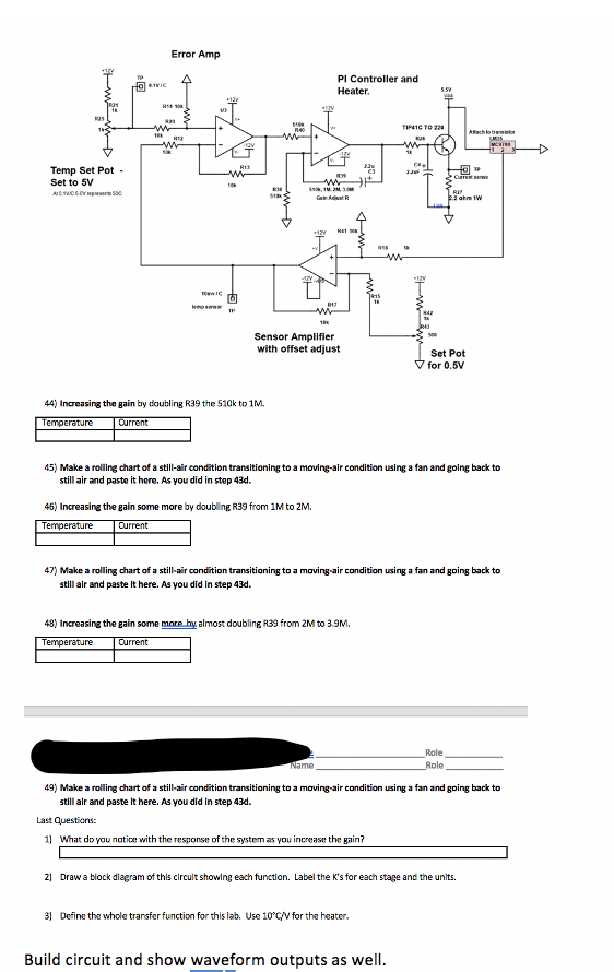 Error Amp 0 1vic Pi Controller And Heater 55v 12v Chegg Com