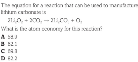 Solved The equation for a reaction that can be used to | Chegg.com