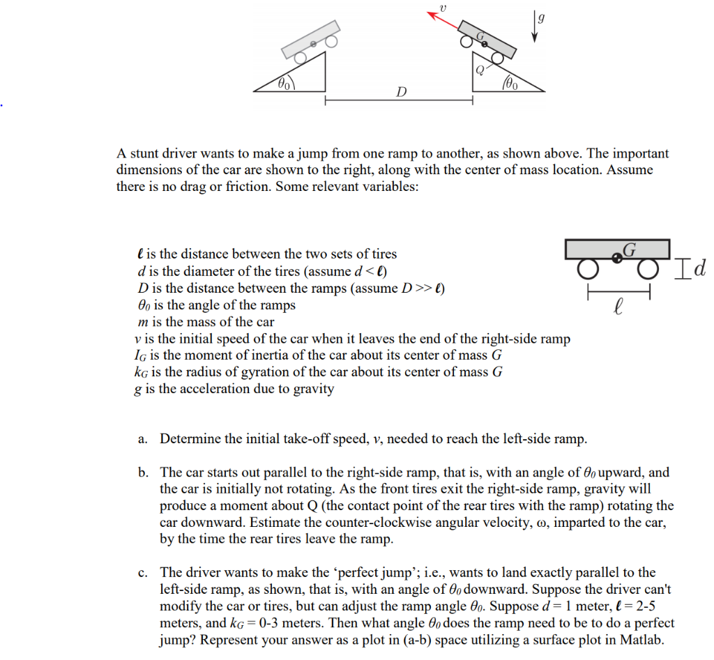 D A Stunt Driver Wants To Make A Jump From One Ramp Chegg Com