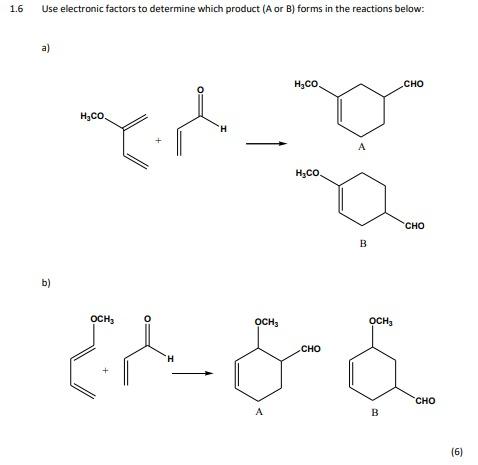 Solved 1.6 Use Electronic Factors To Determine Which Product 