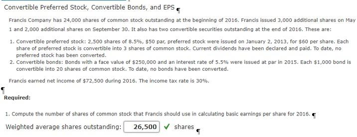 Solved Convertible Preferred Stock, Convertible Bonds, And | Chegg.com