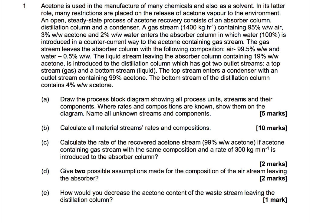 Solved 1 Acetone Is Used In The Manufacture Of Many Chegg Com   PhpJGCbak 