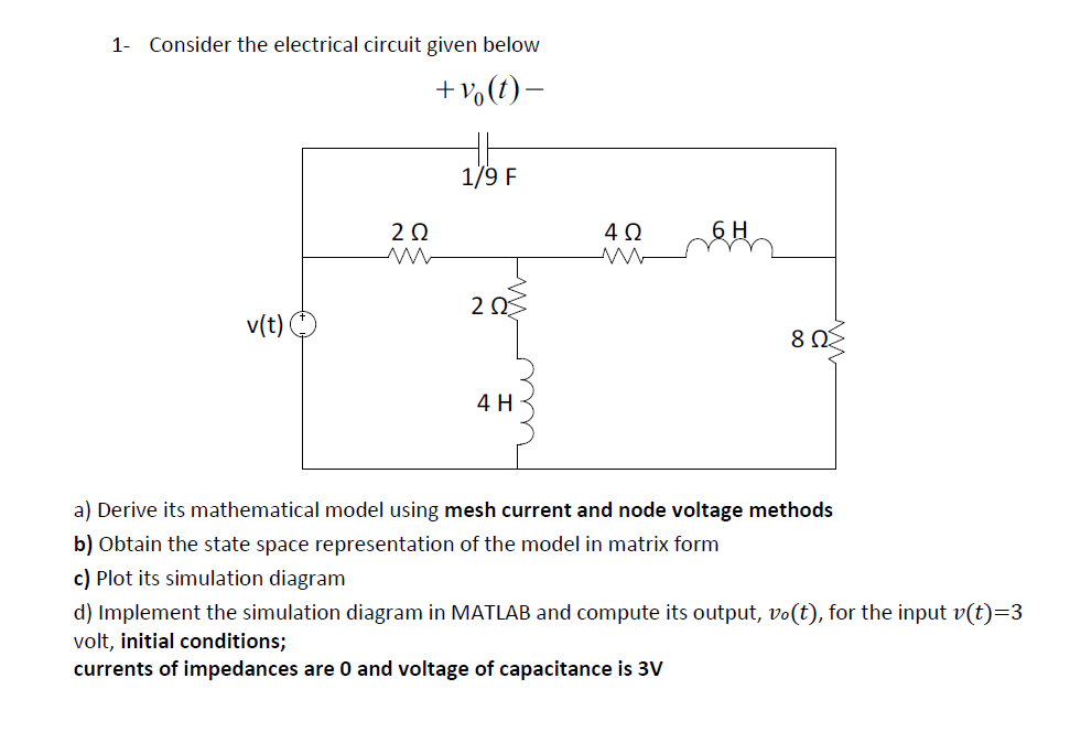 Solved 1- Consider the electrical circuit given below + | Chegg.com