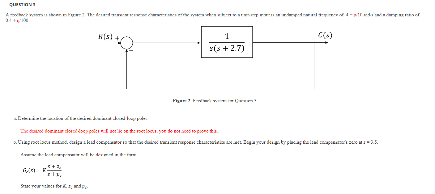 Solved QUESTION 3 A feedback system is shown in Figure 2. | Chegg.com