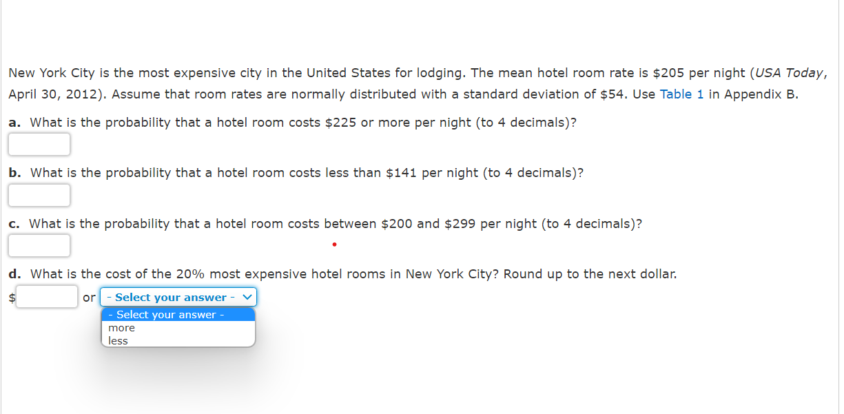Solved New York City is the most expensive city in the | Chegg.com