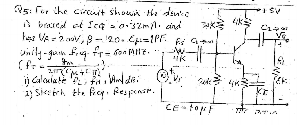 Solved Qs: For The Circiit Shown Th Deunce 4k Is Biased 