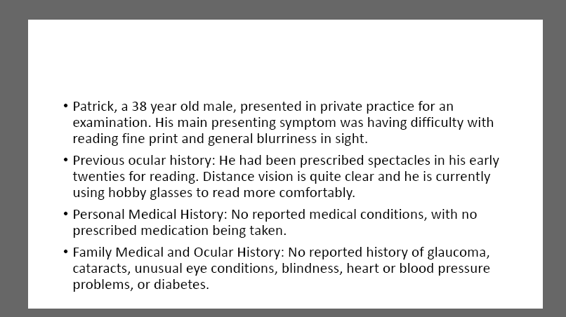 Solved • Patrick, a 38 year old male, presented in private | Chegg.com