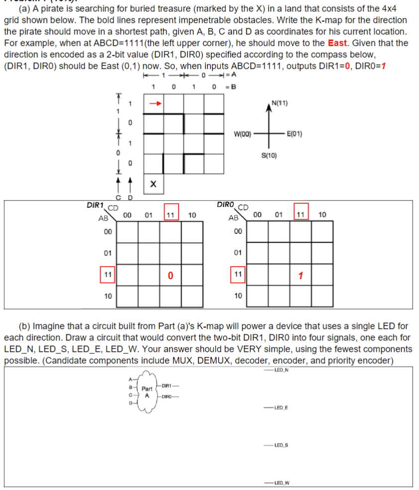 (a) ﻿A pirate is searching for buried treasure