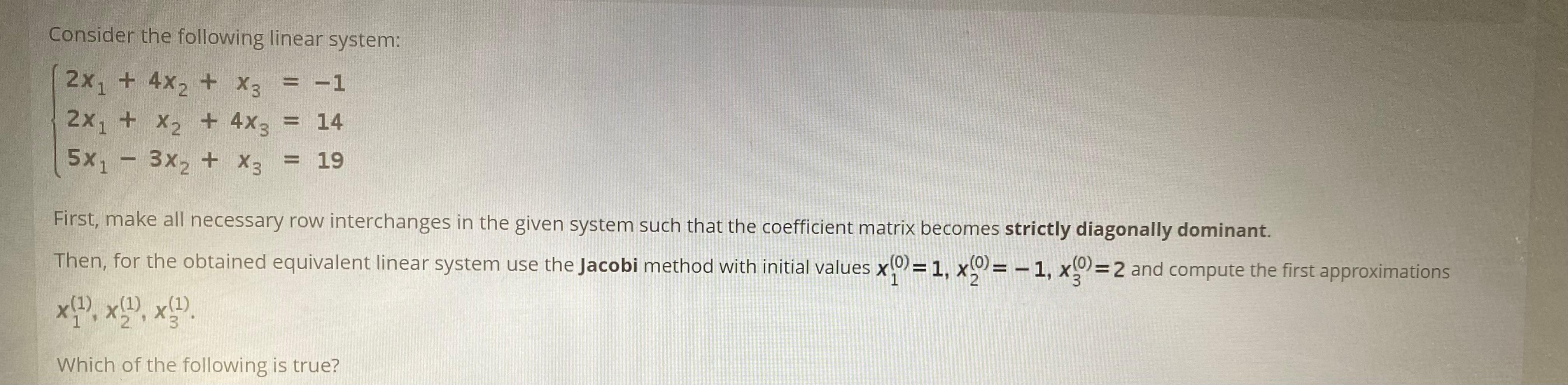 Solved Consider The Following Linear System: | Chegg.com