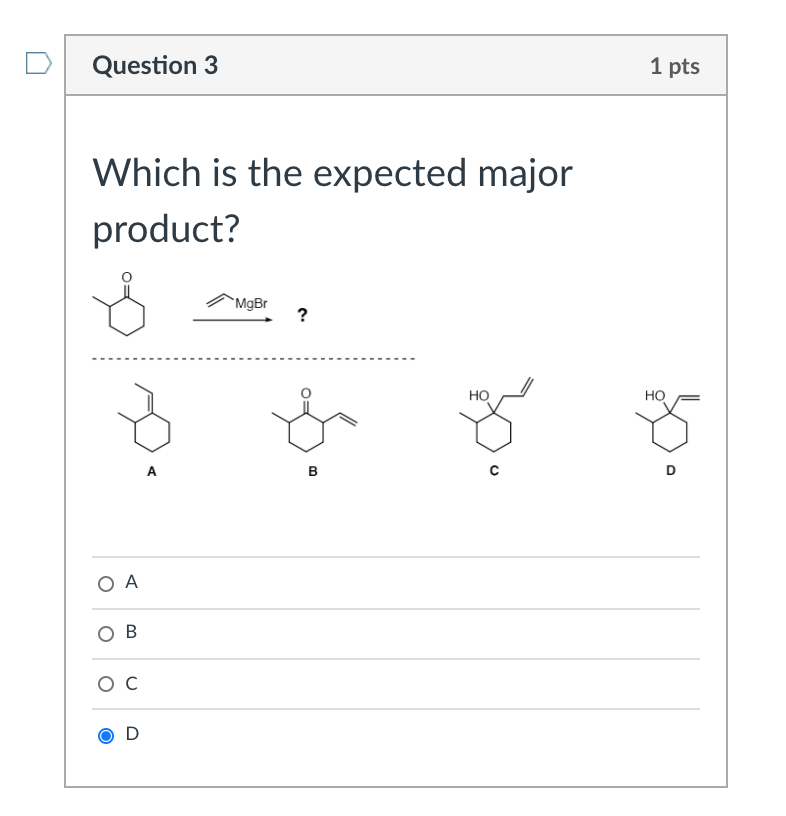 Solved D Question 1 1 pts Which is the expected major | Chegg.com