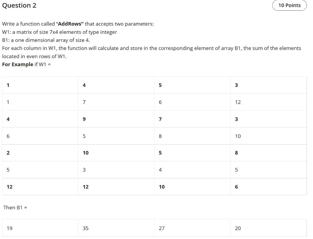Solved Question 2 10 Points Write a function called | Chegg.com