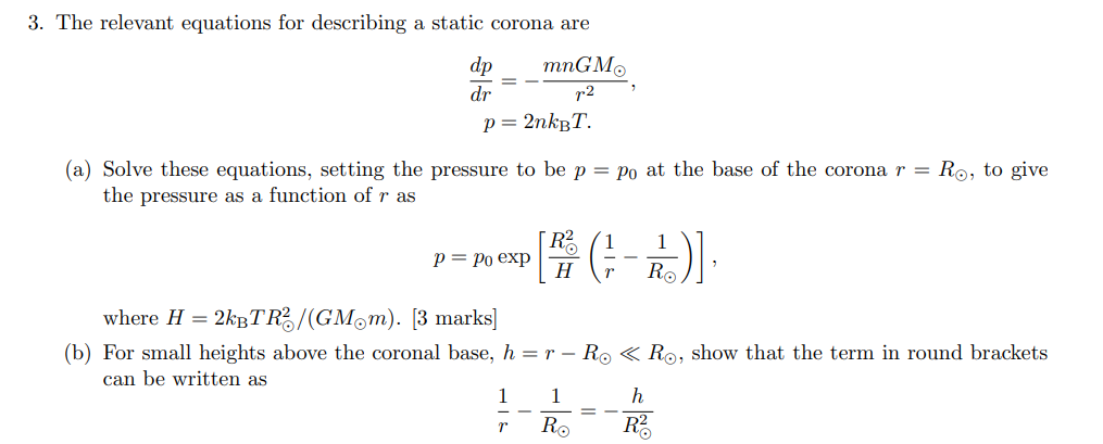 Solved 3. The relevant equations for describing a static | Chegg.com