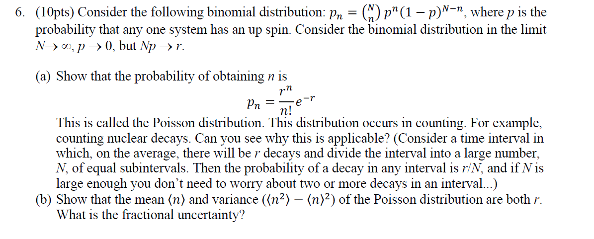 Solved 6. (10pts) Consider the following binomial | Chegg.com