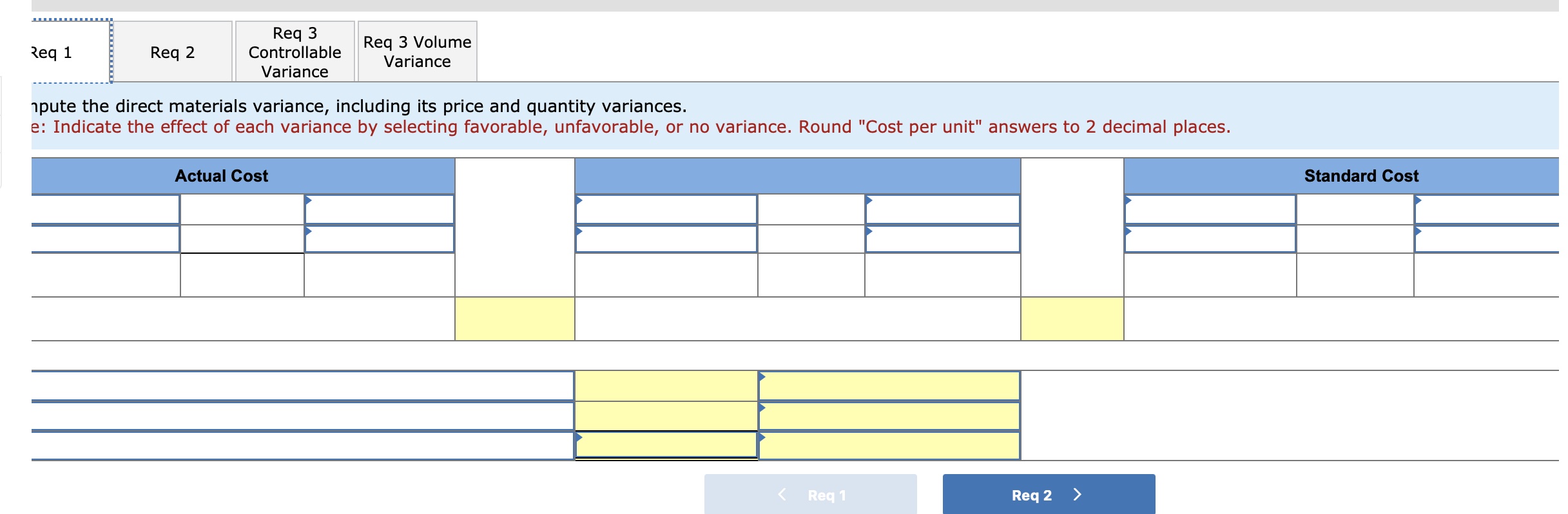 equired: 1. Compute the direct materials variance, | Chegg.com