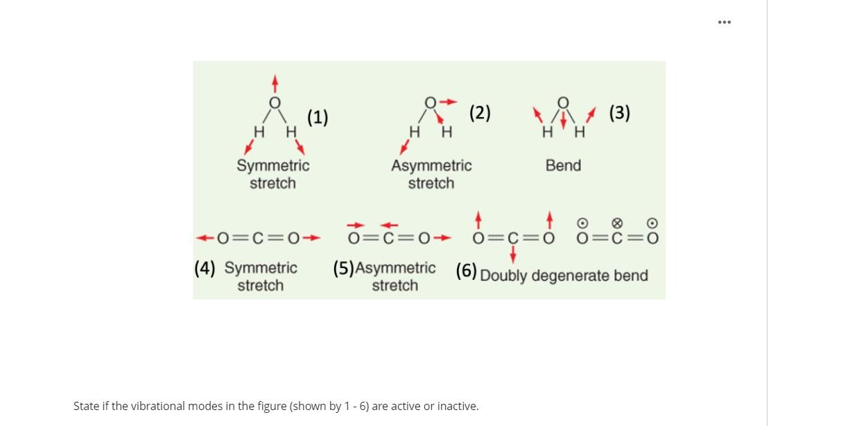 Solved State If The Vibrational Modes In The Figure Shown Chegg Com