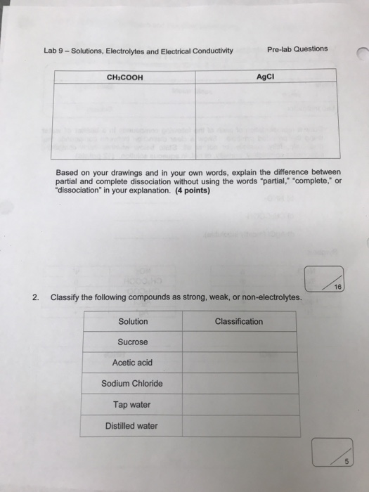 Solved Lab 9 Solutions, Electrolytes and Electrical