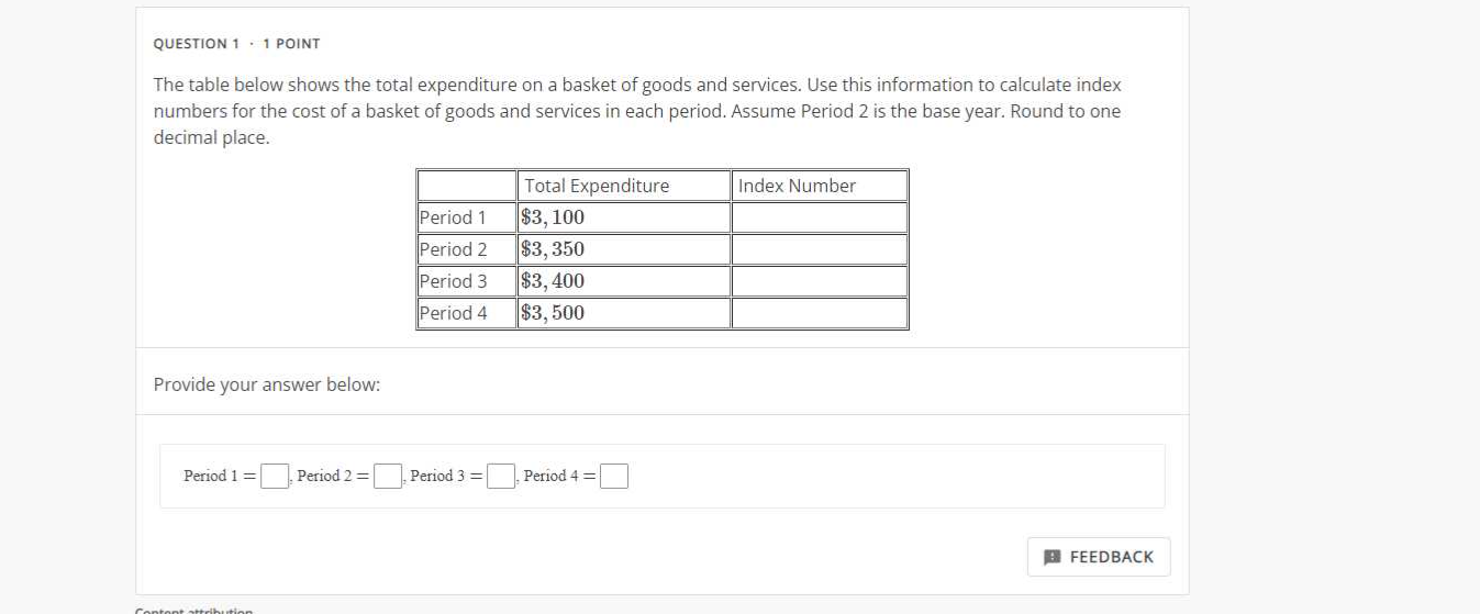 Solved QUESTION 1.1 POINT The table below shows the total