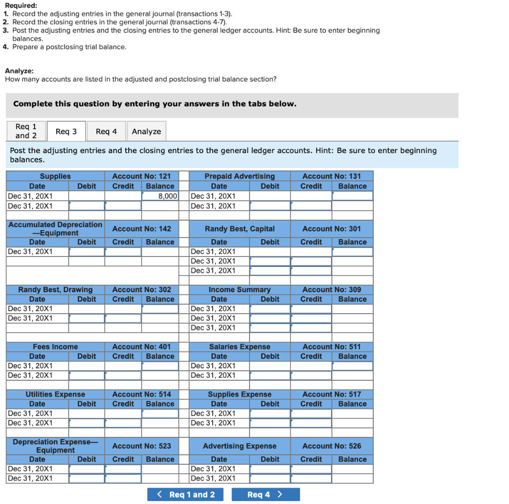 Solved A completed worksheet for The Best Group is given | Chegg.com