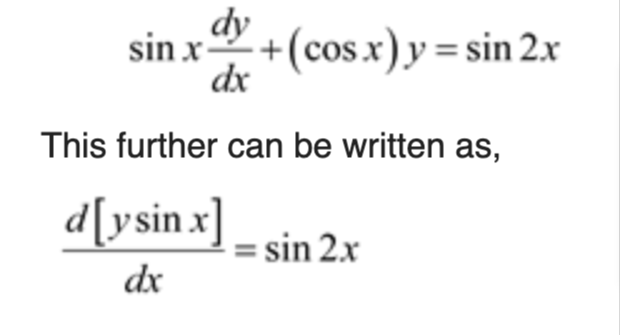 Solved dy sin x +(cos x) y = sin 2x dx This further can be | Chegg.com