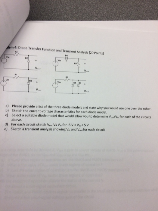 Solved m 4 Diode Transfer Function and Transient Analysis