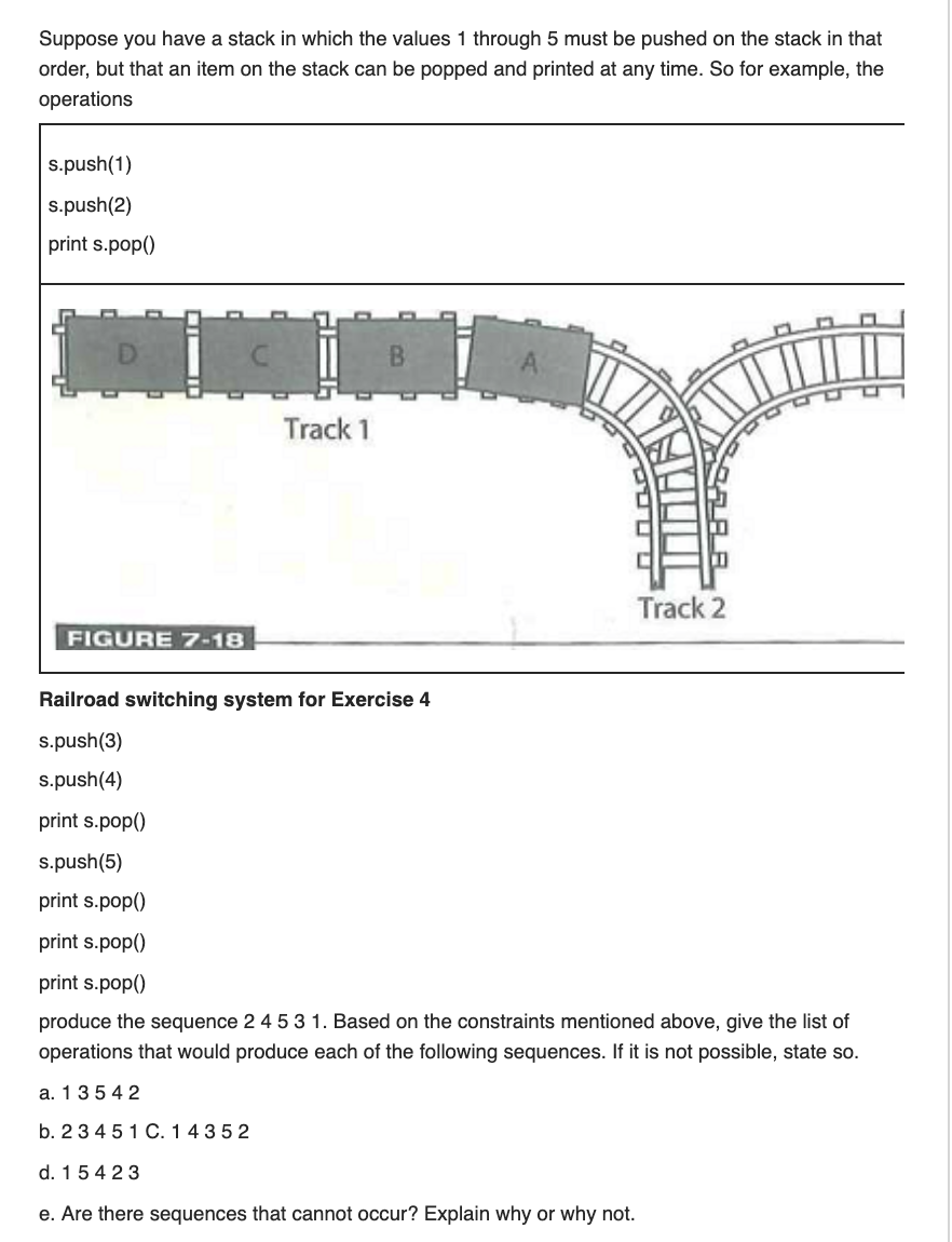 Solved Suppose You Have A Stack In Which The Values 1