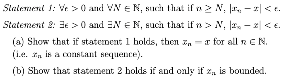 Solved Statement 1 ∀ϵ0 And ∀n∈n Such That If