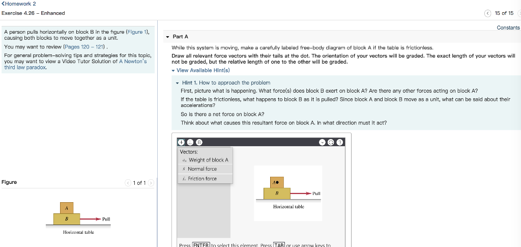 Solved A Person Pulls Horizontally On Block B In The Figure | Chegg.com