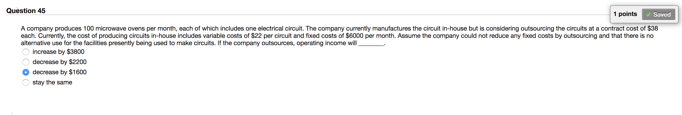 Solved Question 48 1 points Save Answer A company can sell | Chegg.com
