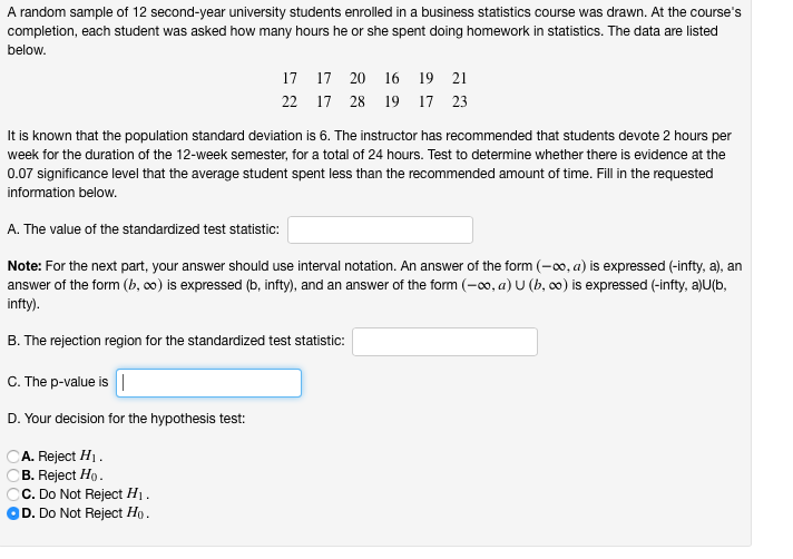 Solved A random sample of 12 second-year university students | Chegg.com