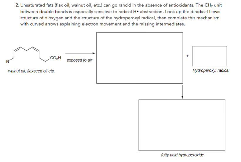 Solved 2. Unsaturated fats (flax oil, walnut oil, etc.) can
