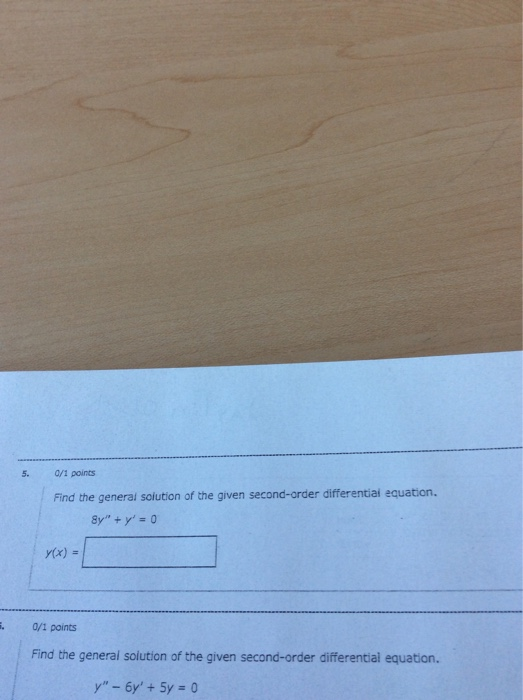 Solved 5, a/1 points Find the general solution of the given | Chegg.com